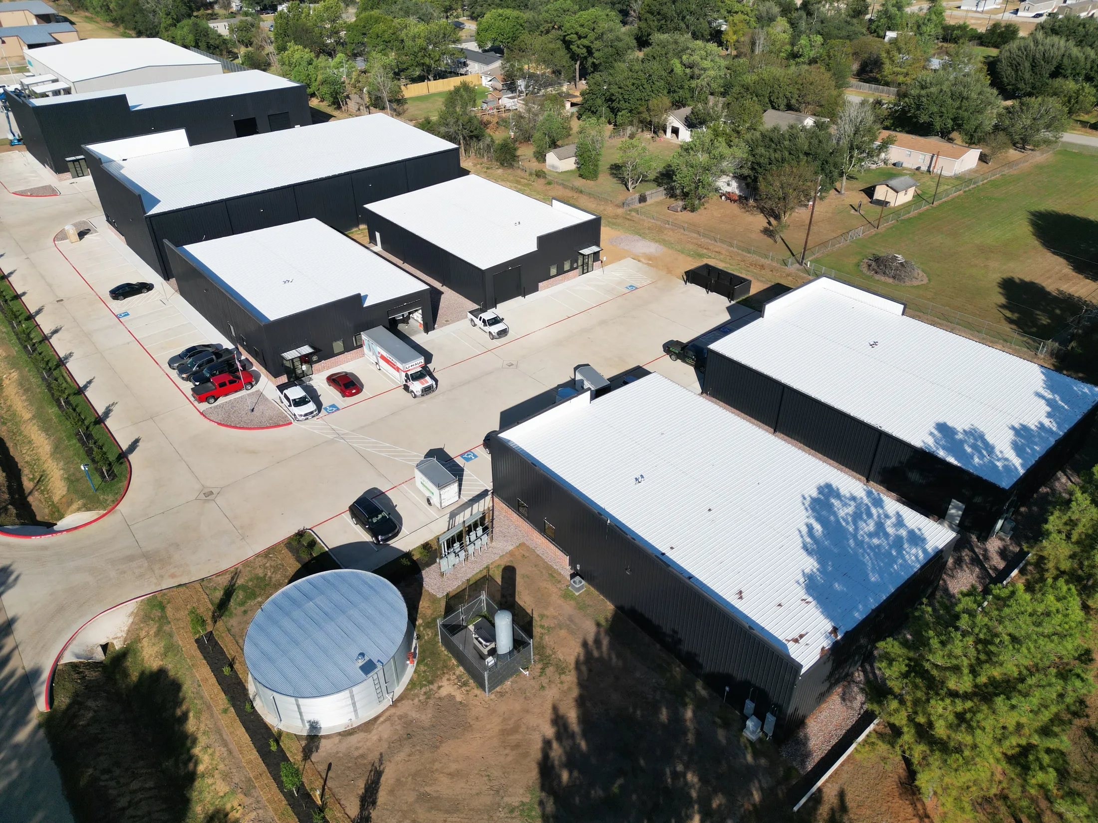 Aerial view across the Telge Phase 1B buildings