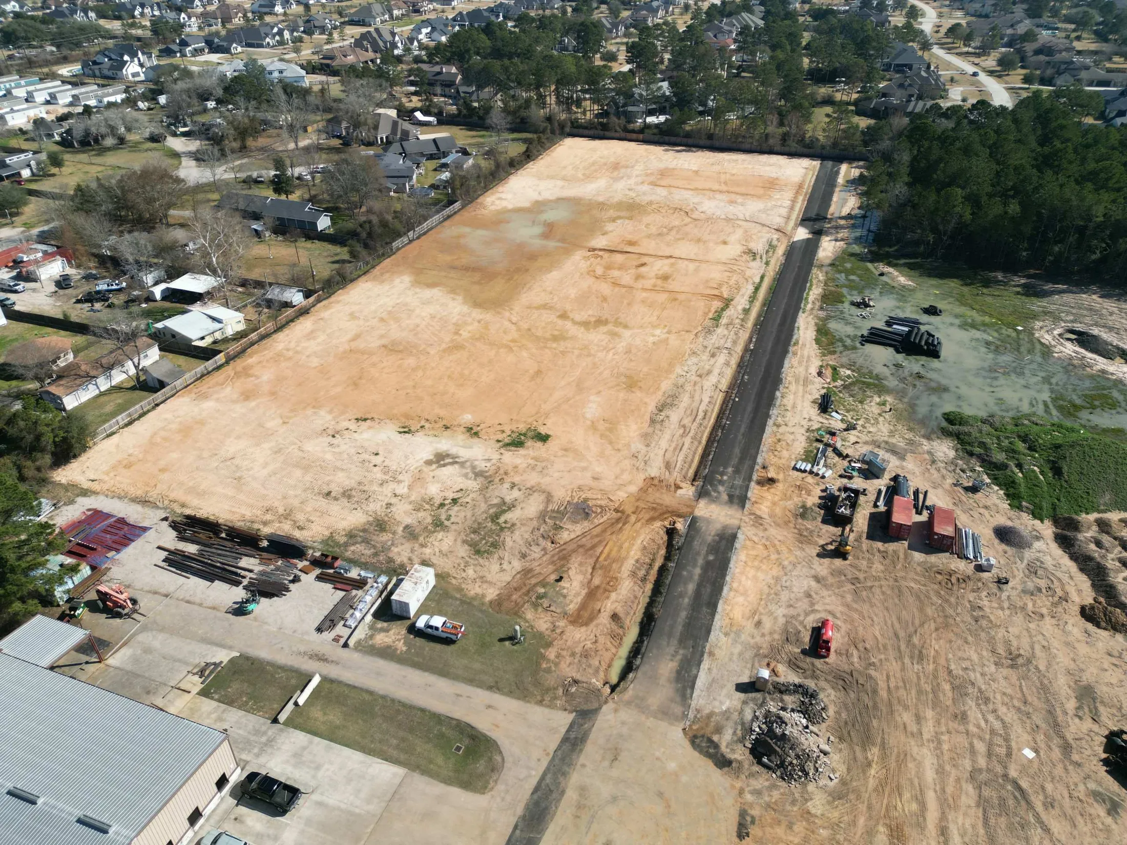 Prepared commercial site with new internal access road